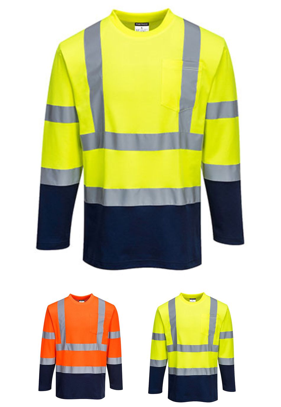 S280 Portwest Two-Tone Long Sleeve Cotton Comfort T-Shirt  S280 Portwest Two-Tone Long Sleeve Cotton Comfort T-Shirt